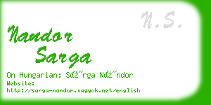 nandor sarga business card